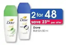 Clicks Dove Roll-On offer