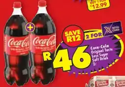 Shoprite Coca-Cola Original Taste Less Sugar Soft Drink offer