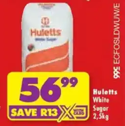Shoprite Hulett's White Sugar offer