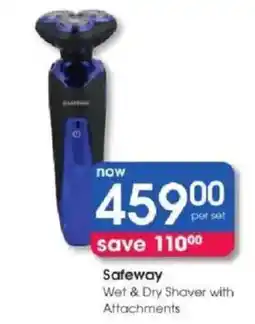 Clicks Safeway Wet & Dry Shaver with Attachments offer