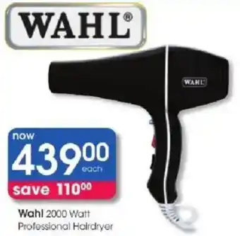 Clicks Wahl 2000 Watt Professional Hairdryer offer