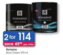 Clicks Romano Body Cream offer