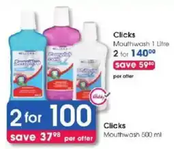 Clicks Clicks Mouthwash 1 Litre offer
