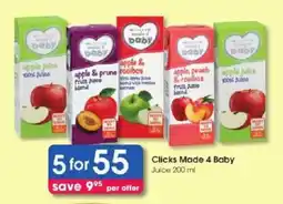 Clicks Clicks Made 4 Baby Juice offer