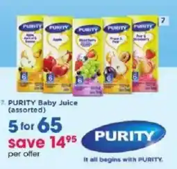 Clicks PURITY Baby Juice Assorted offer