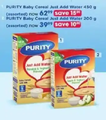 Clicks PURITY Baby Cereal Just Add Water Assorted offer
