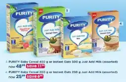 Clicks PURITY Baby Cereal or Instant Oats Just Add Milk Assorted offer