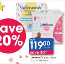 Clicks Johnson's Baby Wipes offer