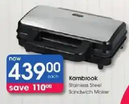Clicks Kambrook Stainless Steel Sandwich Maker offer