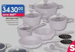 Clicks Berlinger Haus 15-Piece Titan Pro Taupe Non-Stick Cookware Set offer