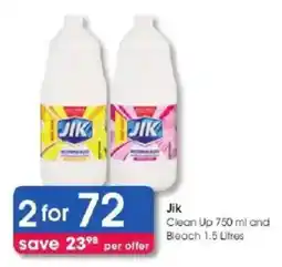 Clicks Jik Clean Up and Bleach offer