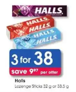 Clicks Halls Lozenge Sticks offer
