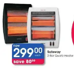 Clicks Safeway 2-Bar Quartz Heater offer