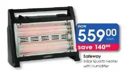 Clicks Safeway 4-Bar Quartz Heater with Humidifier offer