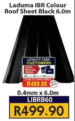 Laduma Hardware catalogue Laduma IBR Colour Roof Sheet Black offer