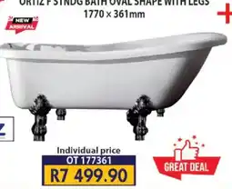 Laduma Hardware catalogue ORTIZ F STINDG BATH OVAL SHAPE WITH LEGS offer