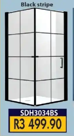 Laduma Hardware catalogue Shower door black stripe offer