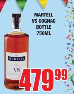 Boxer MARTELL VS Cognac Bottle 750ml offer
