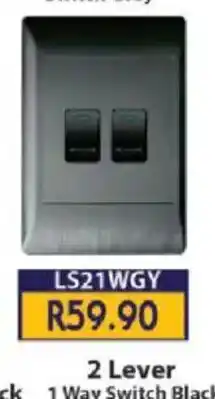 Laduma Hardware catalogue 2 Lever 1 Way Switch Black offer