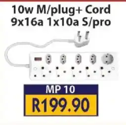 Laduma Hardware catalogue 10w M/plug+ Cord 9x16a 1x10a S/pro offer