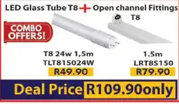 Laduma Hardware catalogue LED Glass Tube T8 + Open channel Fittings offer