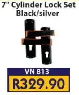 Laduma Hardware catalogue 7" Cylinder Lock Set Black/silver offer