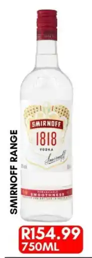 Prestons Smirnoff 1818 Vodka offer