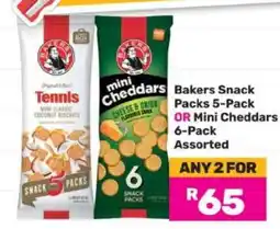 Game Bakers Snack Packs 5-Pack OR Mini Cheddars 6-Pack Assorted offer