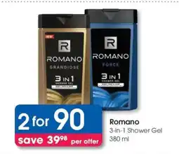 Clicks Romano 3-in-1 Shower Gel 380 ml offer