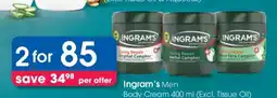 Clicks Ingram's Men Body Cream 400 ml offer