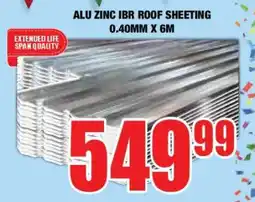 Boxer ALU ZINC IBR ROOF SHEETING 0.40MM X 6M offer