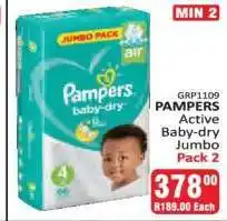 KitKat Cash and Carry PAMPERS Active Baby-dry Jumbo Pack 2 offer