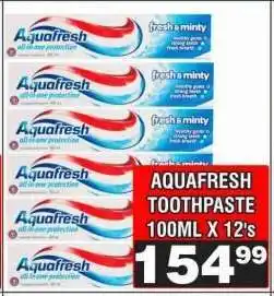 Advance Cash n Carry AQUAFRESH TOOTHPASTE 100ML X 12's offer