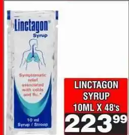 Advance Cash n Carry LINCTAGON SYRUP 10ML X 48's offer