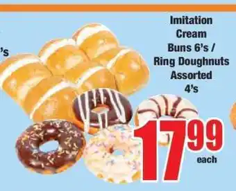 Boxer Imitation Cream Buns 6's / Ring Doughnuts Assorted 4's offer