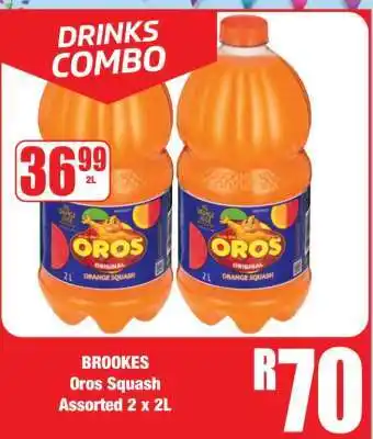 Boxer BROOKES Oros Squash Assorted 2 x 2L offer