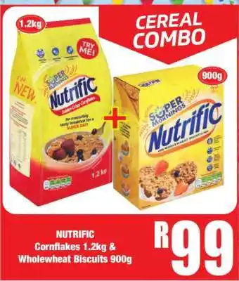 Boxer NUTRIFIC Cornflakes 1.2kg & Wholewheat Biscuits 900g offer