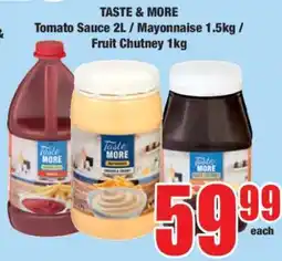 Boxer TASTE & MORE Tomato Sauce 2L / Mayonnaise 1.5kg / Fruit Chutney 1kg offer