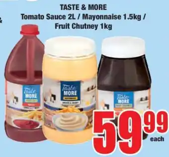 Boxer TASTE & MORE Tomato Sauce 2L / Mayonnaise 1.5kg / Fruit Chutney 1kg offer