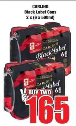 Boxer CARLING BLACK LABEL CANS 2 X (6 X 500ML) offer
