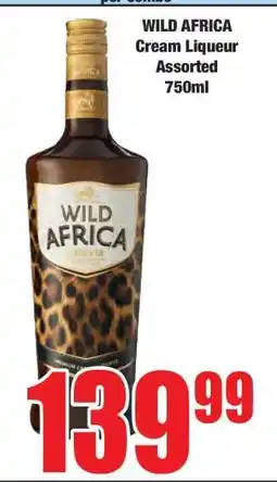 Boxer Wild Africa Cream Liqueur Assorted 750ml offer