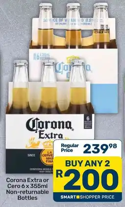 Pick n Pay Hypermarket Corona Extra Cero 6 x 355ml Bottles offer