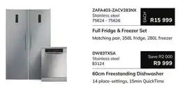 Hirsch's Smeg Stainless Steel Full Fridge & Freezer Set offer