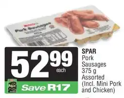 Spar SPAR Pork Sausages offer