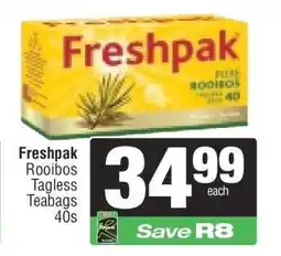 Spar Freshpak Rooibos Tagless Teabags 40s offer