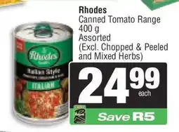Spar Rhodes Canned Tomato Range offer