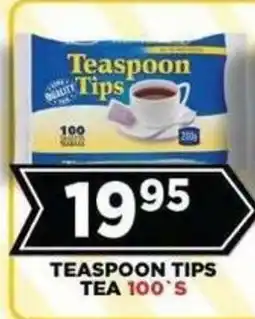 Goal Supermarket TEASPOON TIPS TEA 100'S offer