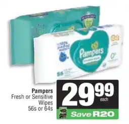 Spar Pampers Fresh or Sensitive Wipes offer