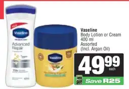 Spar Vaseline Body Lotion or Cream offer