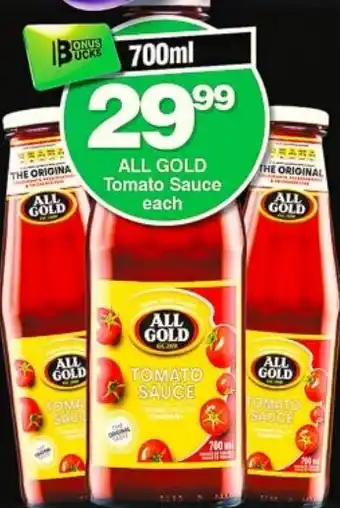 Choppies ALL GOLD Tomato Sauce offer